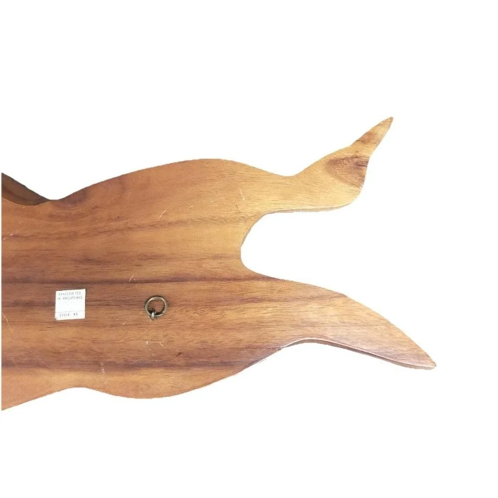 MCM Vtg Hand Carved Wood Flying Ducks Wall Art Set of 2 Mallards Philippines 16